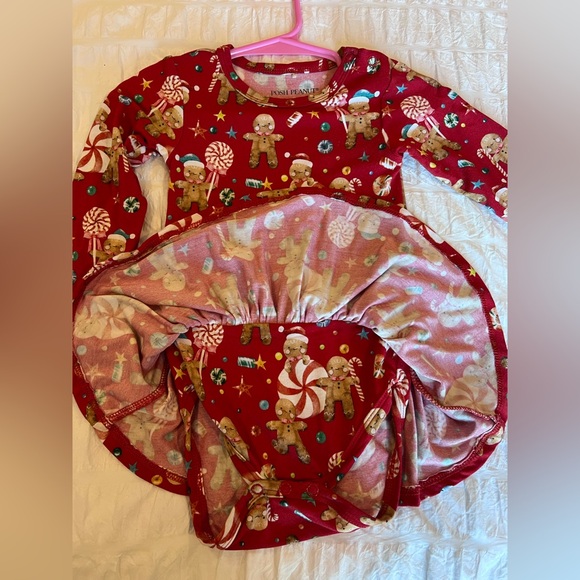 Posh Peanut Candy Cane Lane Gingerbread Twirl Onesie Dress Size 12-18 Months - Picture 6 of 6